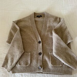Uniqlo Cozy Taupe Button-Front Women's Cardigan Sweater